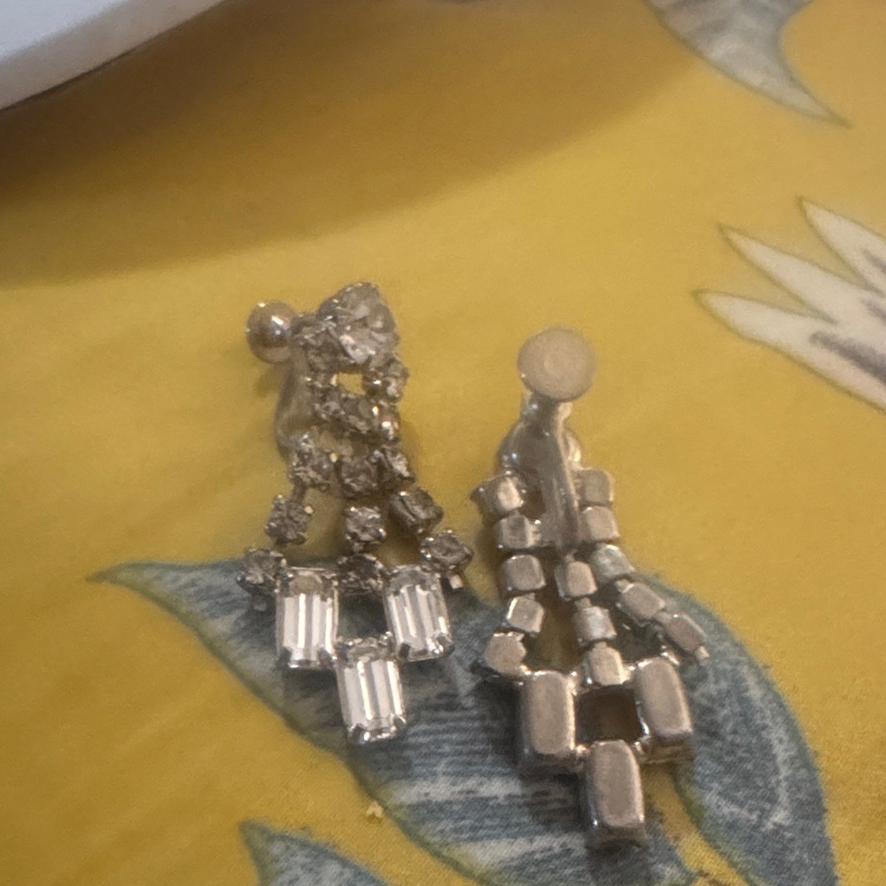 Silver Crystal Drop Earrings - Elegant Women's Jewelry